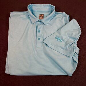 Callaway Opti-Dri Men's Moisture Wicking Golf Polo Shirt Teal Striped Size XXL